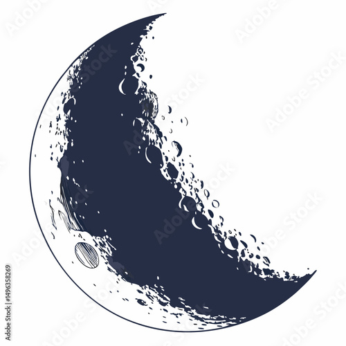 Dark side of the moon half moon celestial art