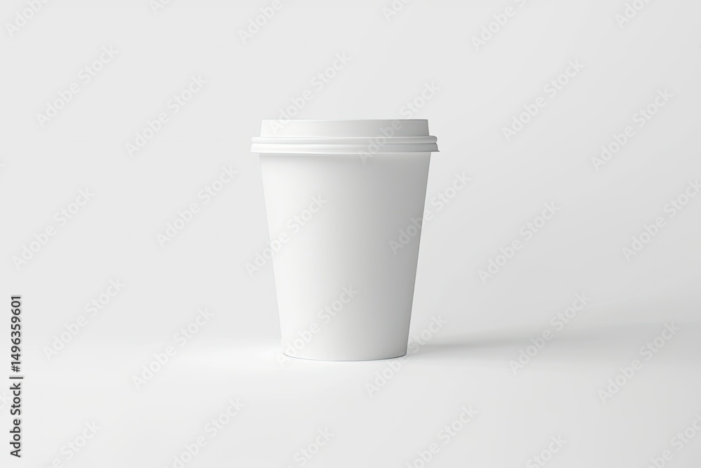 High Resolution Visual of White Disposable Cup Isolated on White Background High Resolution Visual of White Disposable Cup Isolated on White Background