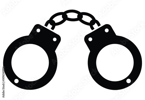Handcuffed icon silhouette, handcuffs silhouettes vector illustration.
