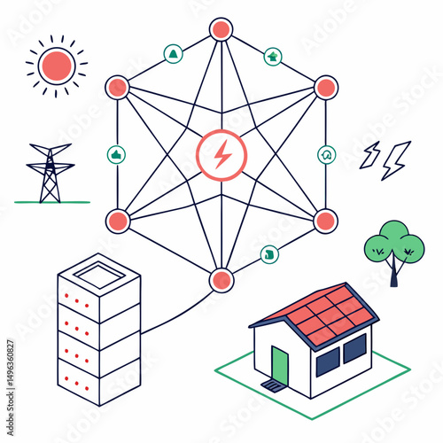 Smart home energy network sustainable power grid