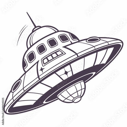 Retro flying saucer ufo spacecraft design