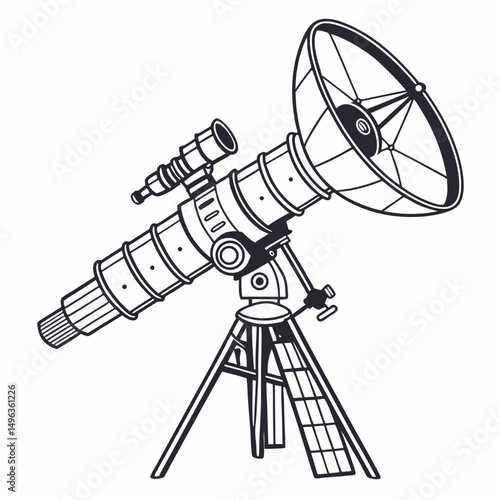 Astronomical telescope on tripod stargazing device