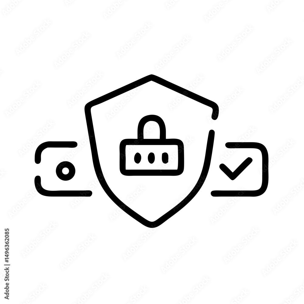 shield protecting a padlock with dots, flanked by an eye and a checkmark, signifying secure password visibility control. Useful for blogs/sites on cybersecurity, privacy, or login security. shield protecting a padlock with dots, flanked by an eye and a checkmark, signifying secure password visibility control. Useful for blogs/sites on cybersecurity, privacy, or login security.
