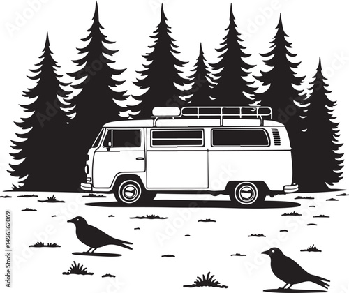 Adventure Van SVG | Mountain Camping Silhouette for Travel Stickers, Shirts & Crafts”

“Van Life SVG Bundle | Retro Camper, Pine Trees & Mountain Clipart for Outdoor Lovers”

“Scenic Road Trip Vector 