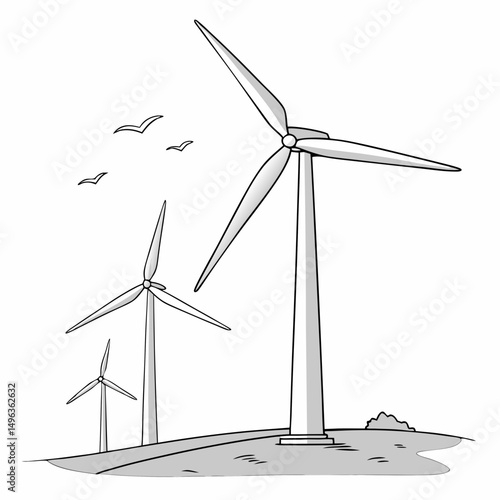 Wind turbines generating clean green energy