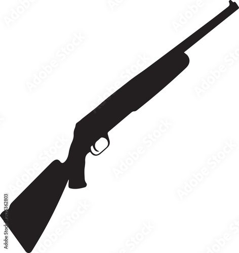 Silhouette of a Hunting Rifle in Black Vector Style Vector silhouette
