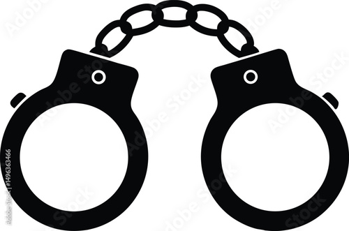 Handcuffed icon silhouette, handcuffs silhouettes vector illustration.