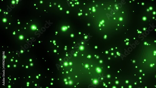 かわいい光の玉がほわほわ舞い上がる動画背景/グリーン