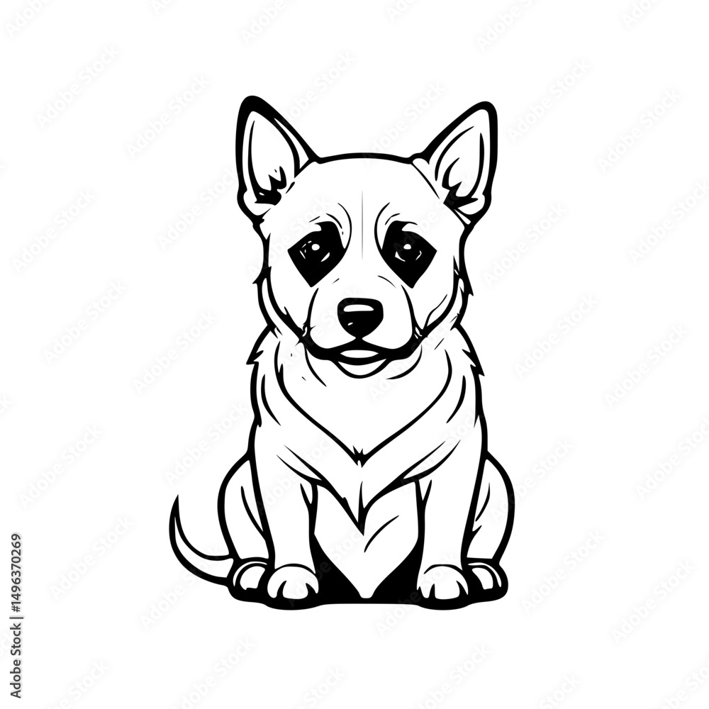 Dog icon design that can be used as a symbol of a pet, animal, living creature, or other editing tool. Dog icon design that can be used as a symbol of a pet, animal, living creature, or other editing tool.