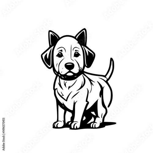 Dog icon design that can be used as a symbol of a pet, animal, living creature, or other editing tool.