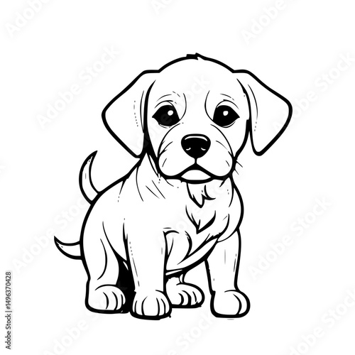 Dog icon design that can be used as a symbol of a pet, animal, living creature, or other editing tool.
