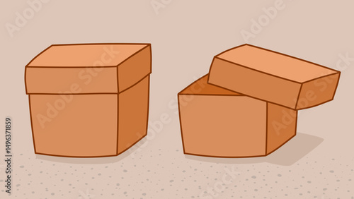 vector illustration of a box, cardboard box Illustration 