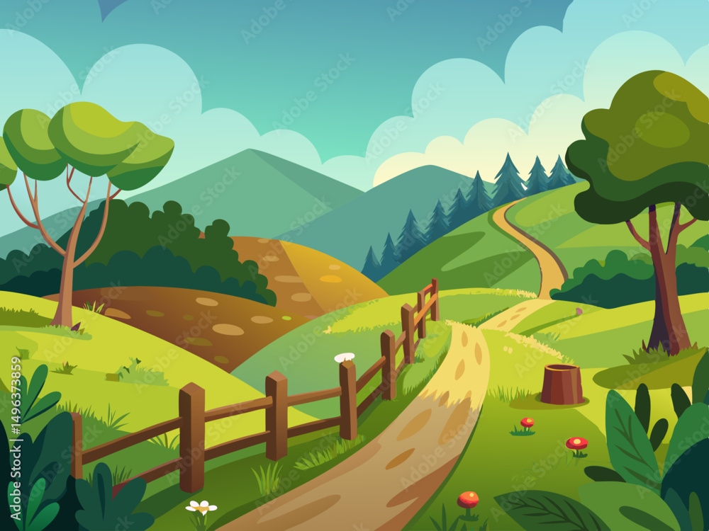 Obraz premium hill illustration