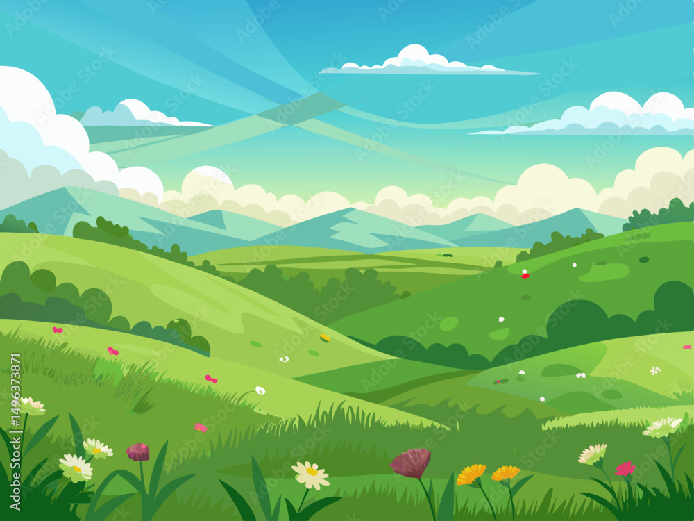 Fototapeta premium hill illustration