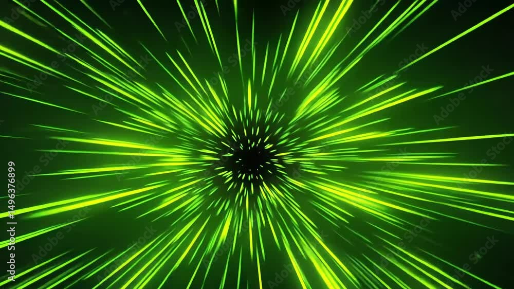 Dynamic Green Light Rays Radiating from a Central Point Dynamic Green Light Rays Radiating from a Central Point