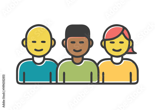 Diverse Group of Happy People Together – Multicultural Friends and Colleagues from Different Ethnic Backgrounds Smiling for Portrait, Teamwork, Friendship, Inclusion and Support
