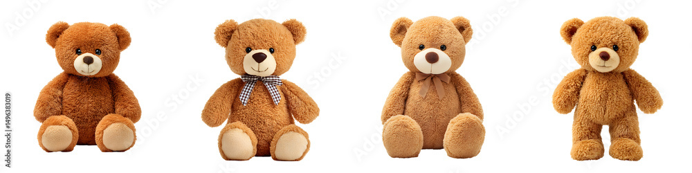 Obraz premium Cute brown teddy bears sitting together