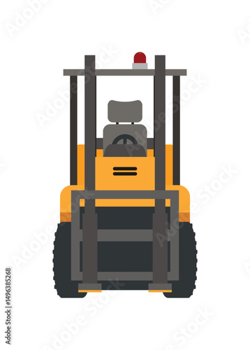 Forklift vehicle. Front view. Simple flat illustration