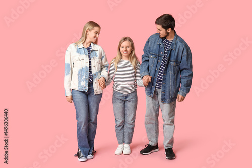 Happy family in stylish den...