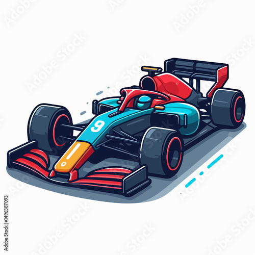 cartoon vector illustration of formula car