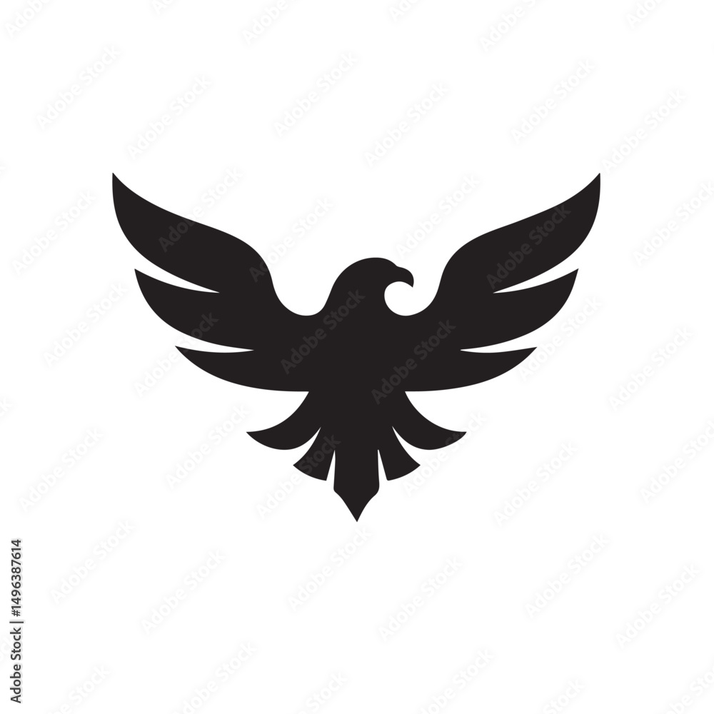 Obraz premium eagle logo vector Bold and clean eagle logo vector, with sharp lines and a strong silhouette 