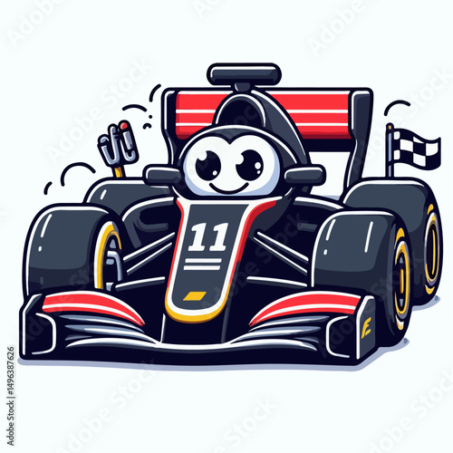 cartoon vector illustration of formula car