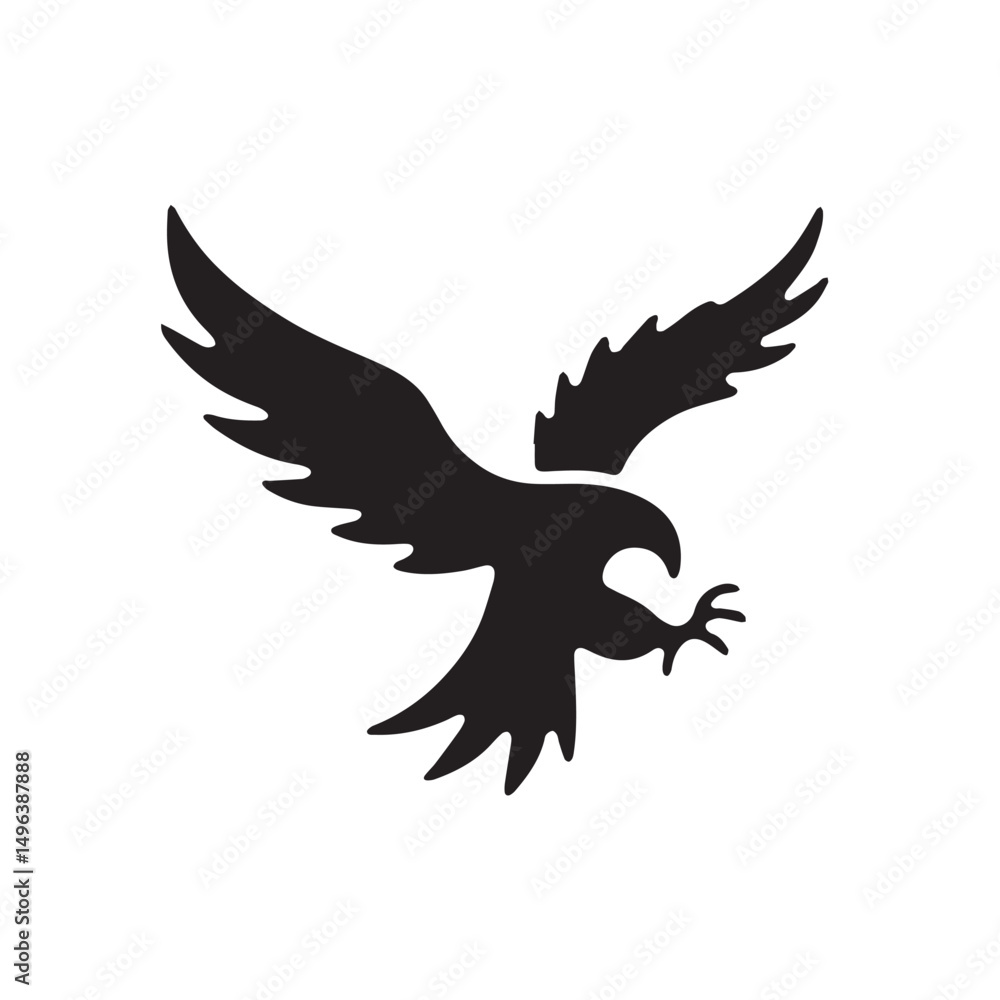 Obraz premium eagle logo vector Bold and clean eagle logo vector, with sharp lines and a strong silhouette 