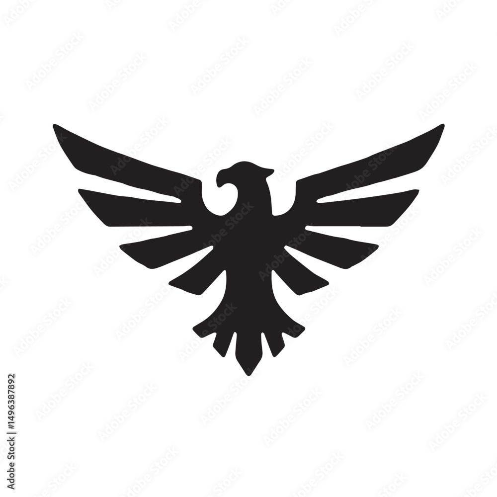 Obraz premium eagle logo vector Bold and clean eagle logo vector, with sharp lines and a strong silhouette 