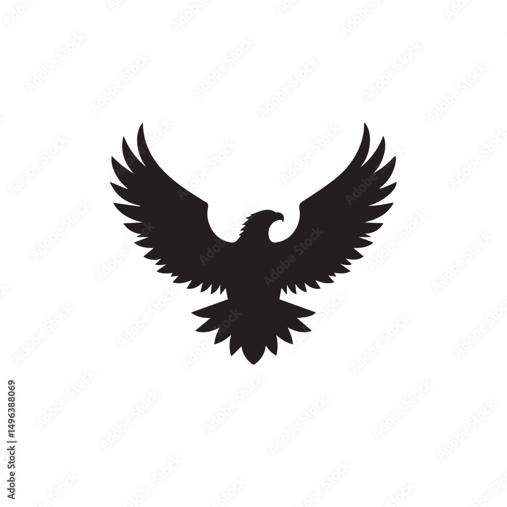 Obraz premium eagle logo vector Bold and clean eagle logo vector, with sharp lines and a strong silhouette 