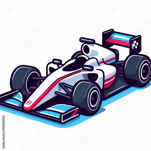 cartoon vector illustration of formula car