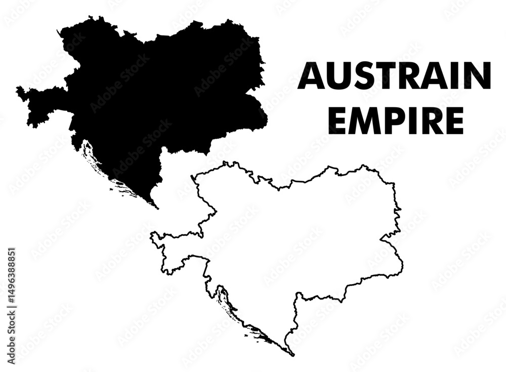 Obraz premium Austrain empire map vector border outline
