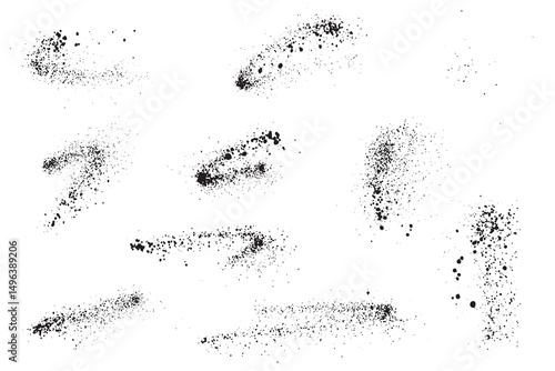 Set of criminals hand-drawn grungy black dripping blood banner