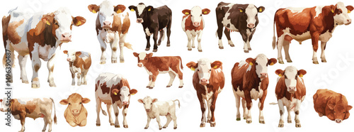hereford watercolor clipart 