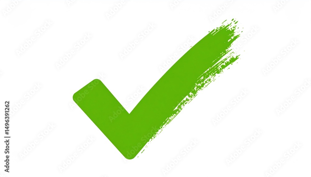 A bold green check mark on a white background, symbolizing approval, success, or confirmation A bold green check mark on a white background, symbolizing approval, success, or confirmation