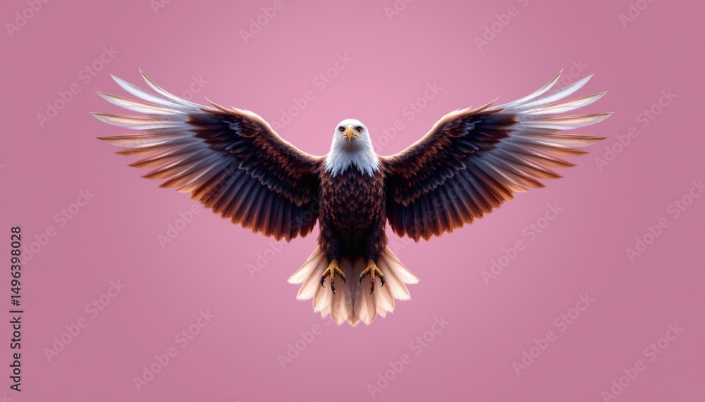 Obraz premium a futuristic view of eagle, centered, isolated pink background
