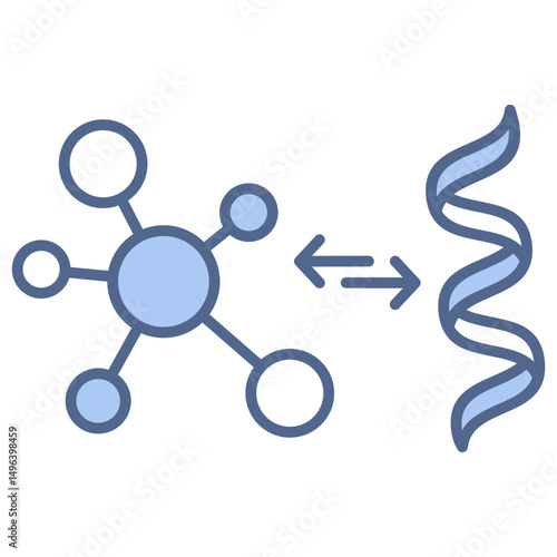 Molecular Docking Blue Icon