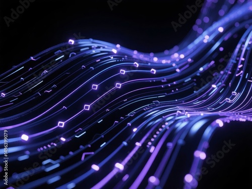 Flowing Light Trails on Wavy Paths