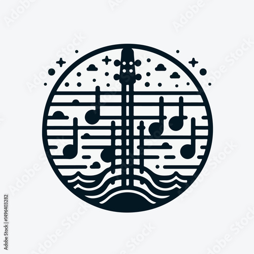 musical scale icon vector illustration