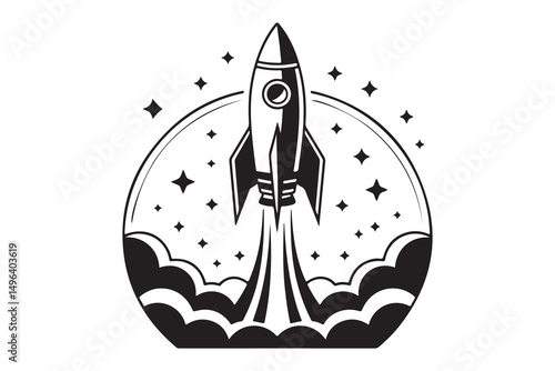 Vector illustration of a rocket design elements