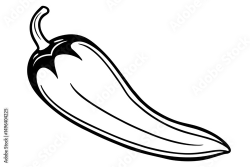 poblano chili silhouette vector