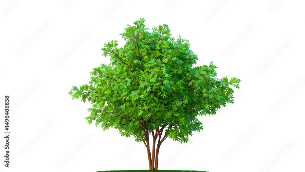 Fototapeta premium Lush Green Tree Isolated on Transparent Background for Design Projects