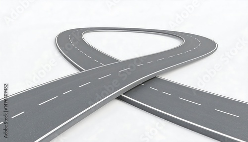 Asphalt Highway in Knot Shape – Transportation Problem Concept in 3D