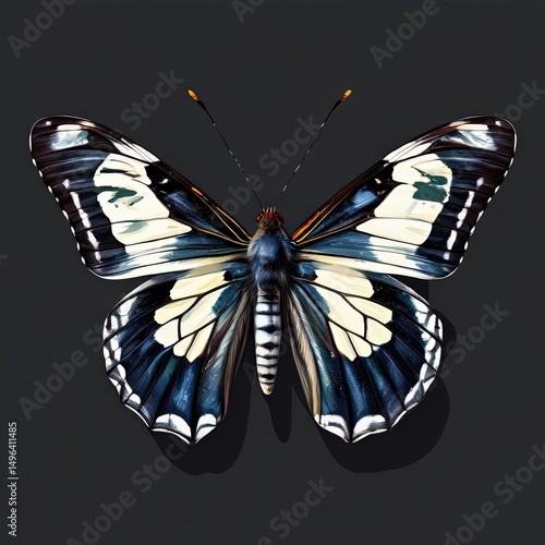 an AI Image Generator, Close-Up View of a Colorful Butterfly