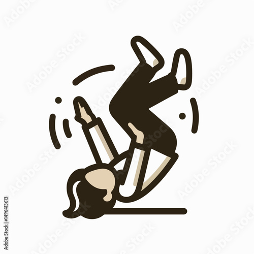 vector illustration of a person doing somersaults