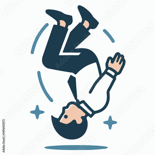 vector illustration of a person doing somersaults