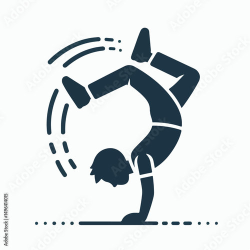 vector illustration of a person doing somersaults