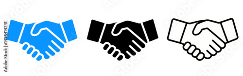 Handshake icon set. Business agreement handshake. friendly handshake icon symbol. partnership deal symbol for apps, ui, website, vector illustration