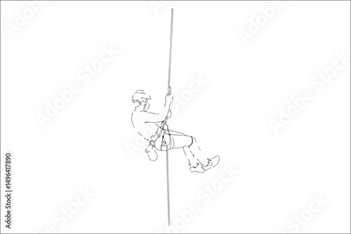 Rappelling Silhouette – Adventure Climber Outdoor Design