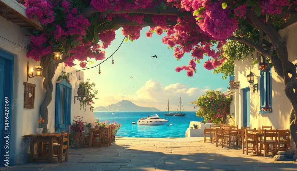 Fototapeta premium Charming Mediterranean alleyway