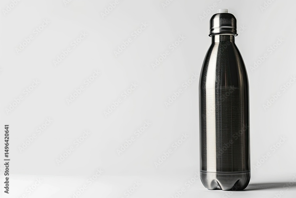 Steel Bottle Isolated on White Background Insulated Drink Container for Design Steel Bottle Isolated on White Background Insulated Drink Container for Design